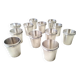 12 Silver-Plated Metal Shot Glasses