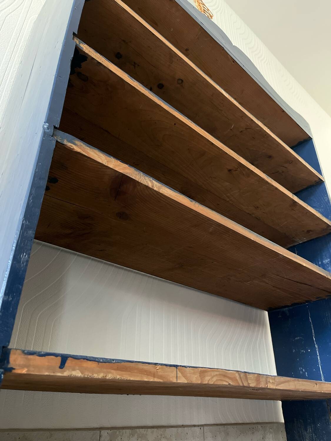 Vintage midnight blue bookcase shelf