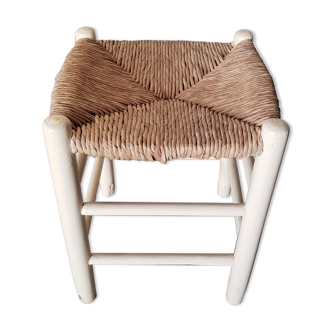 Wooden and straw stool