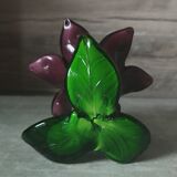 Blown glass flower candle holder