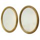Pair of Oval Gold-Leaf Mirrors, France, 20th Century