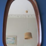 AB Glas and Trae Hovmantorp large sculptural mahogany wall mirror, 1960s