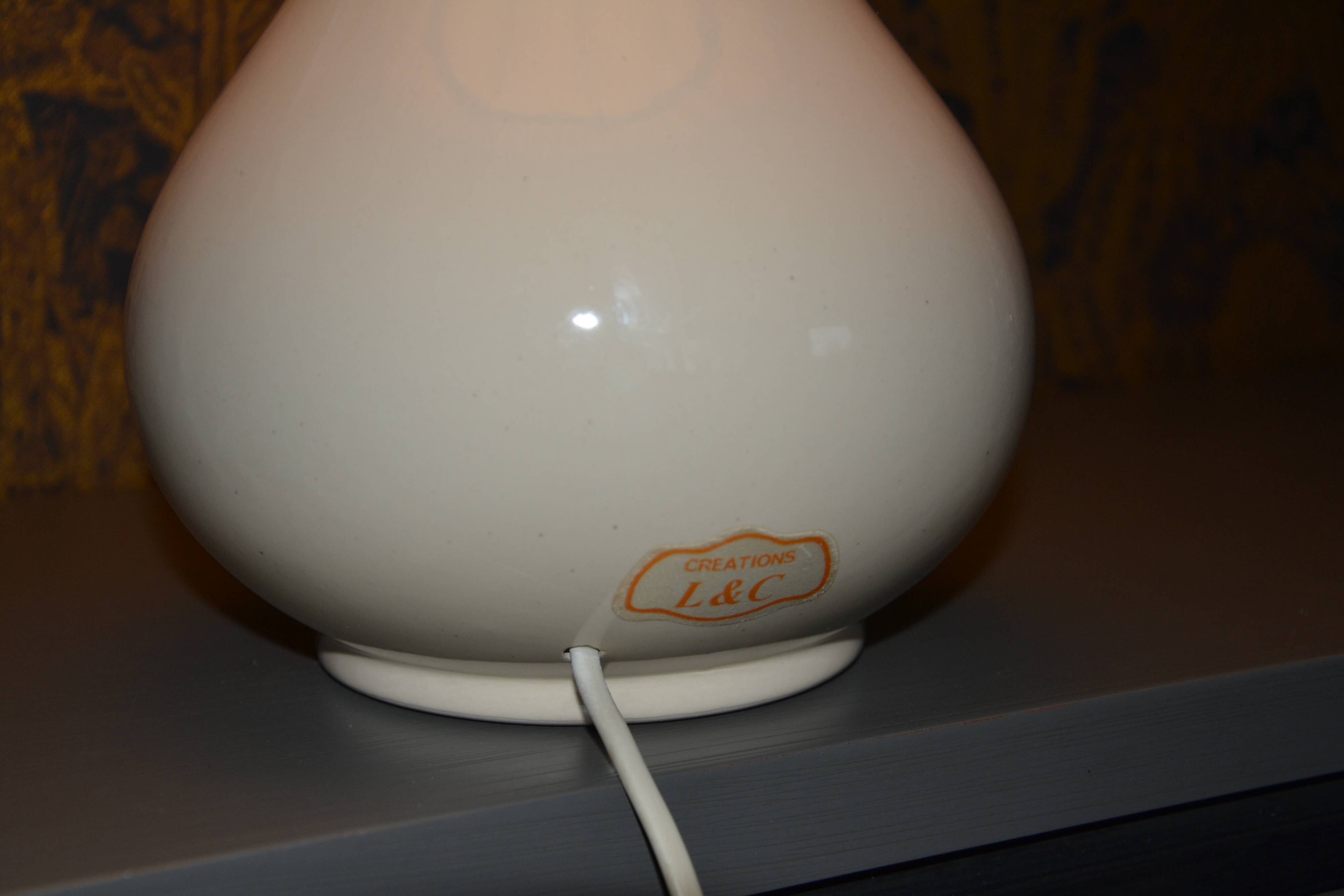 Antique ceramic lamp, L&C creation, lampshade refurbished