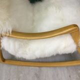 Vintage Sheepskin Fluffy Rocking Chair by Ton