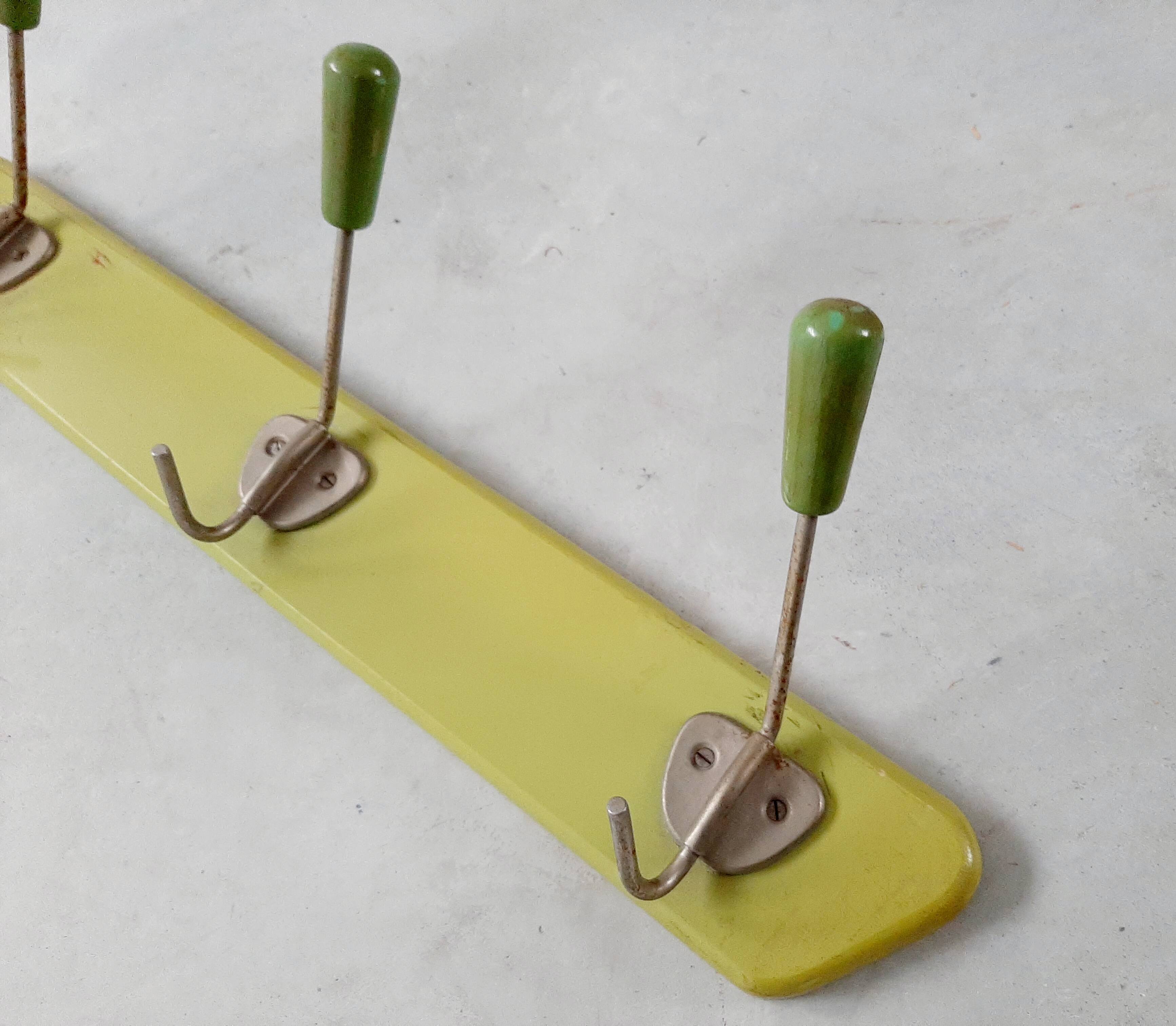 Green vintage coat rack