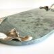 Oval top in marble and tin