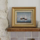 Sail Boats In The Ocean Antique Oil Painting