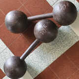 Vintage cast iron dumbbells