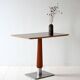Table de bar en acajou avec base en acier et tige sculptée