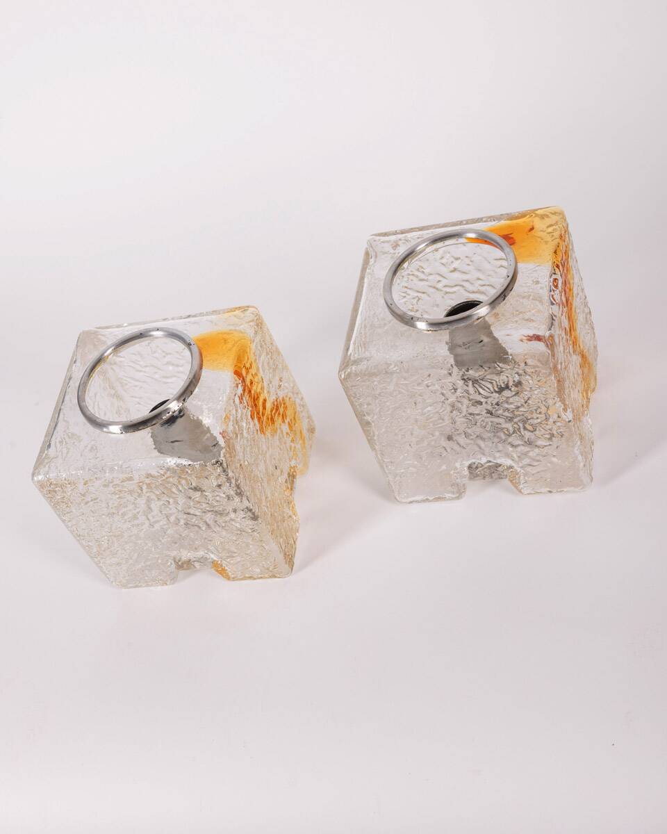 Pair of vintage 70s wall lamps design toni zuccheri for veart