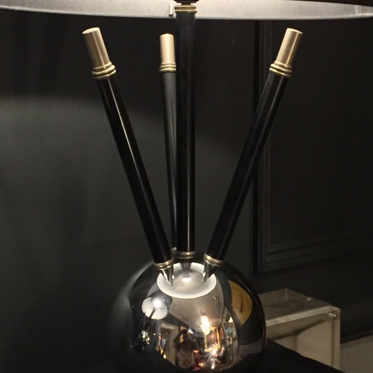 Pair of Art Deco "Sputnik Ball" Lamps in the Jacques Adnet style, circa 1930/4
