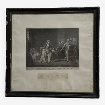 19th Century Revolution Engraving The Separation of Louis XVI from his Family