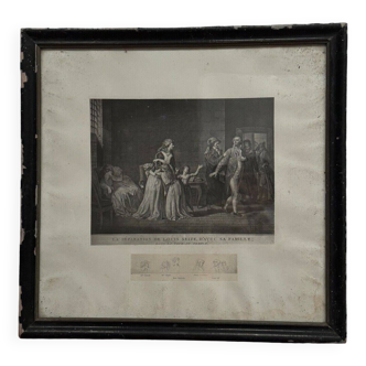 Gravure Révolution XIXe La Séparation de Louis XVI d'avec sa famille