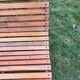 Old garden bench with vintage cast iron legs xxeme