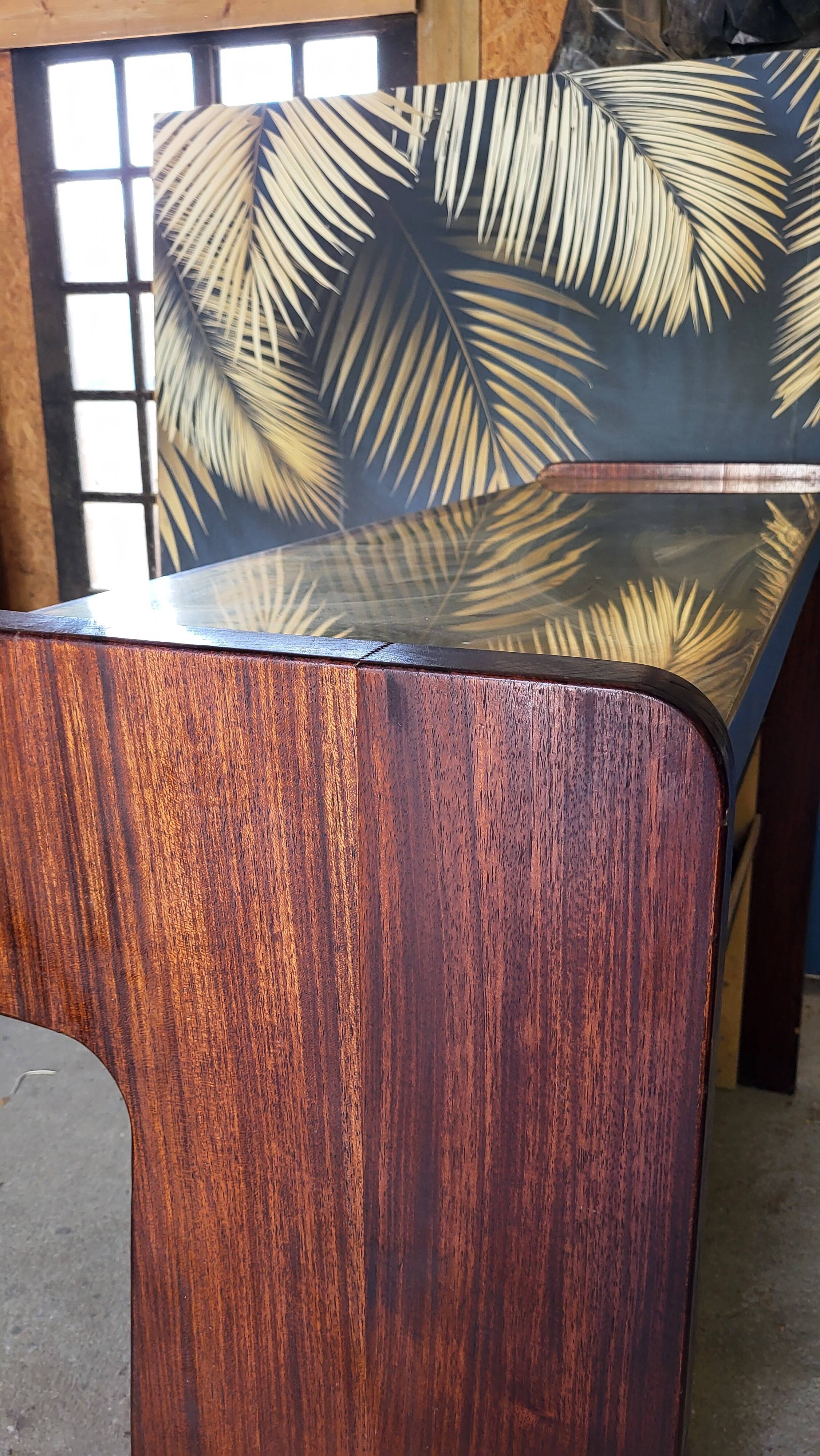 Palissandre and vintage brass bar counter from the 1960s.