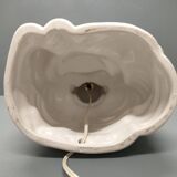 Seated Buddha lamp base ~ glazed and gold white ceramic ~ 80s