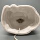 Seated Buddha lamp base ~ glazed and gold white ceramic ~ 80s