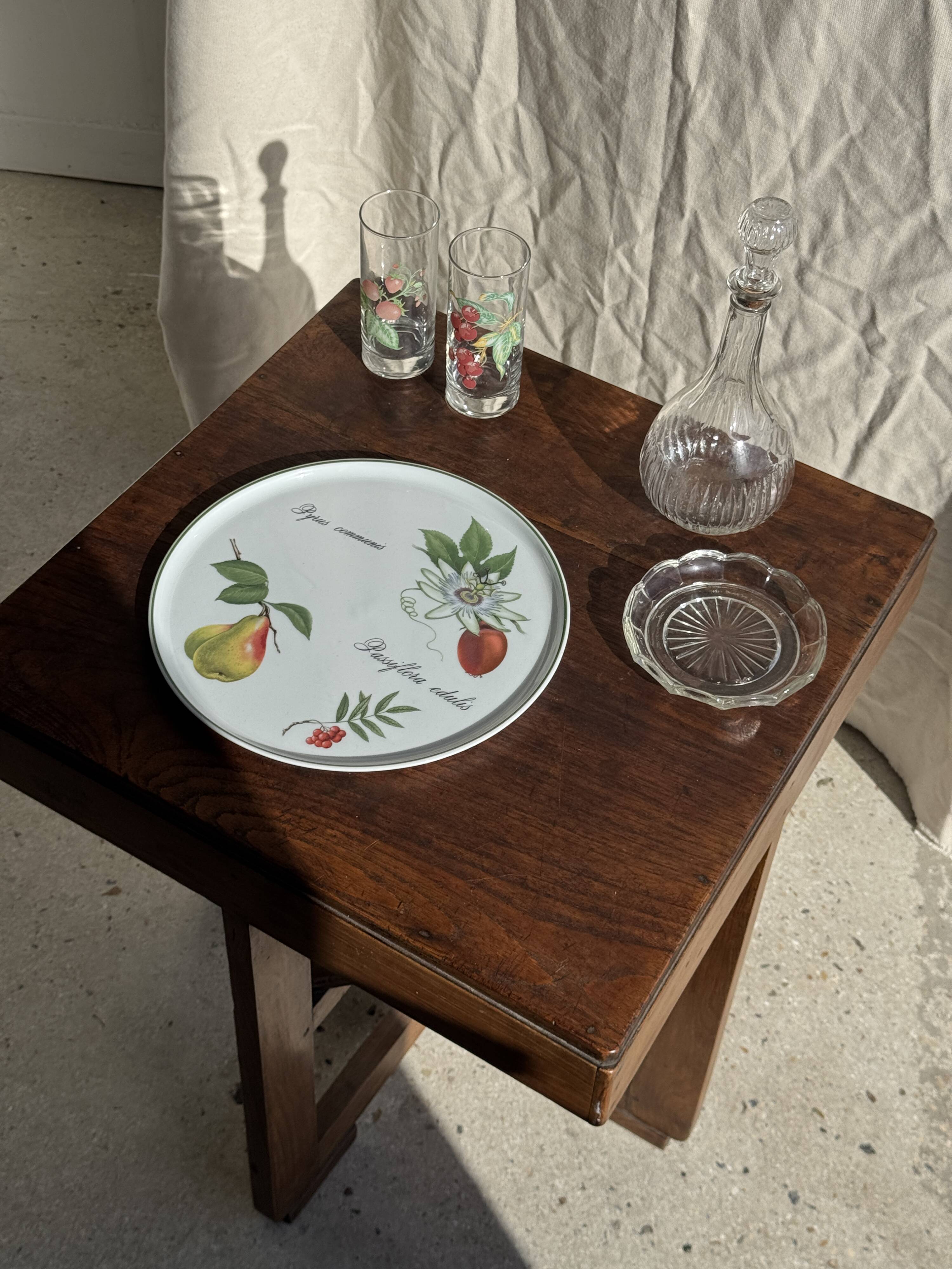 Cendrier vintage en verre moulé en forme de fleur D14 H2,5