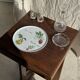 Cendrier vintage en verre moulé en forme de fleur D14 H2,5