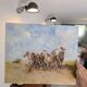 Huile sur toile "Les chevaux sauvages"