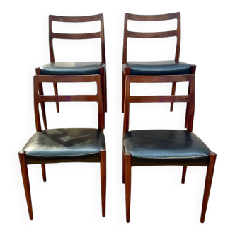 Set of 4 Mid Century Chairs Johannes Andersen Anna Uldum Møbelfabrik Teak
