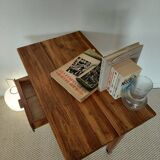 Old solid wood console - drawer - curved line - chic country style