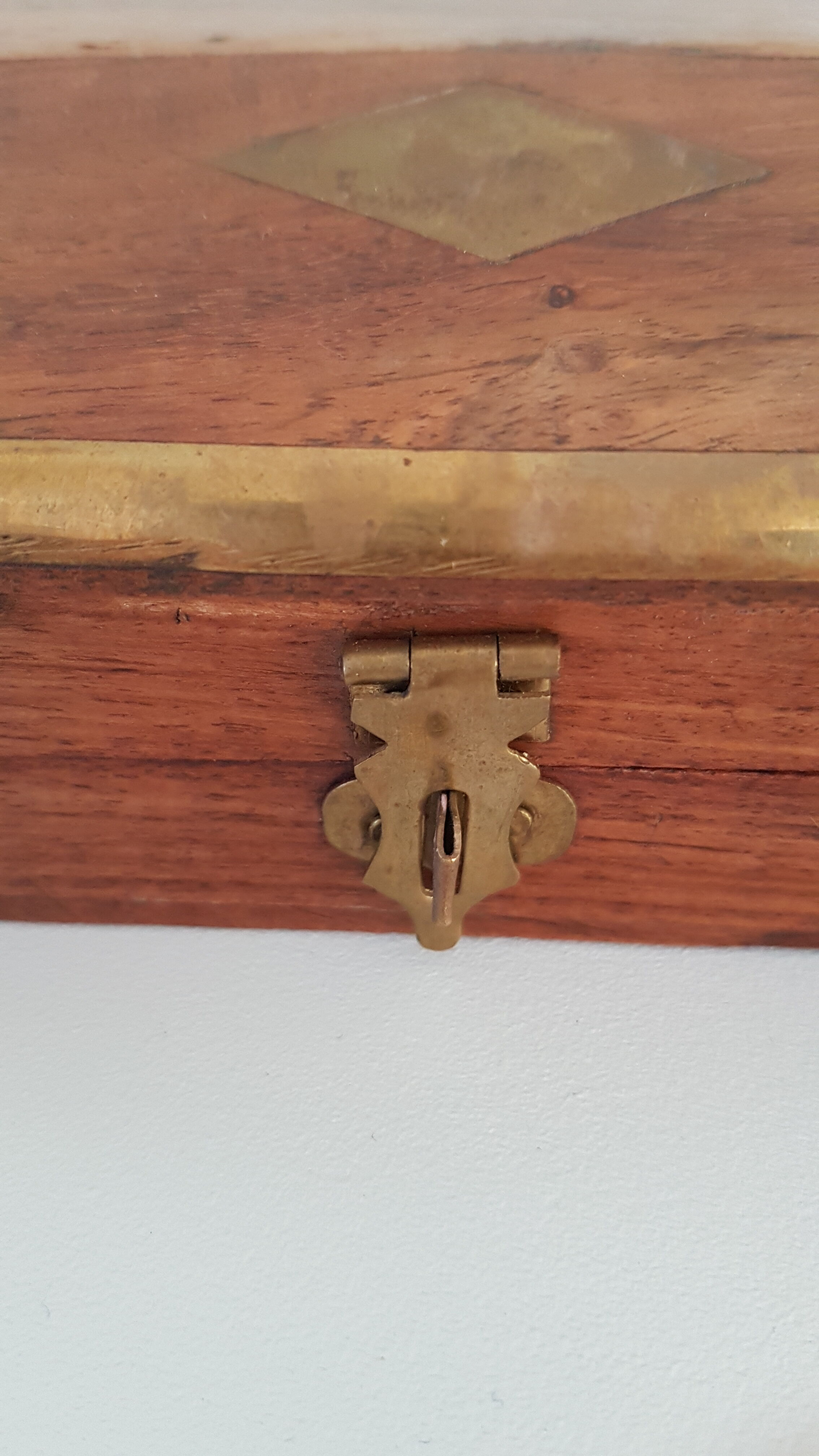 Wooden and brass box