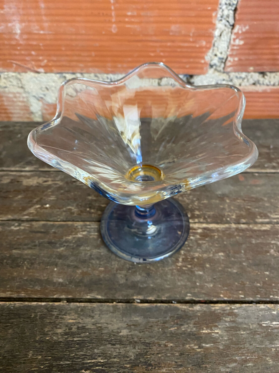 Set of 6 Ice Cream Bowls Design LA ROCHERE Coloured Glass France #D848