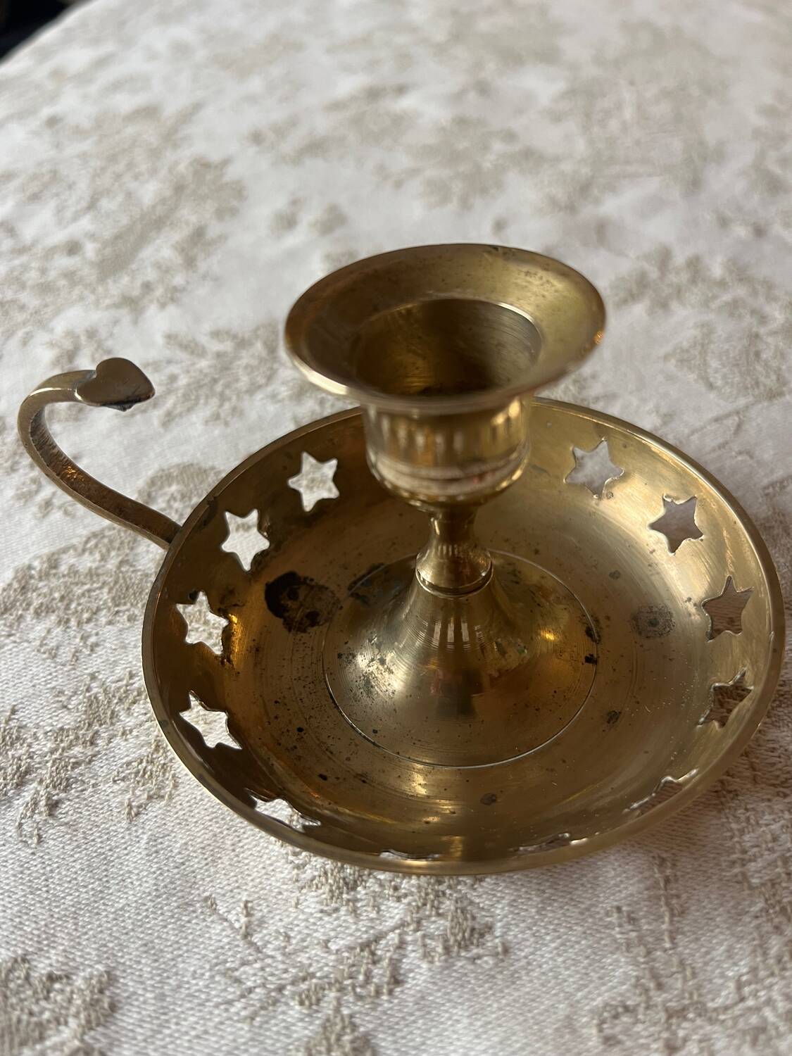 Brass cellar rat candlestick
