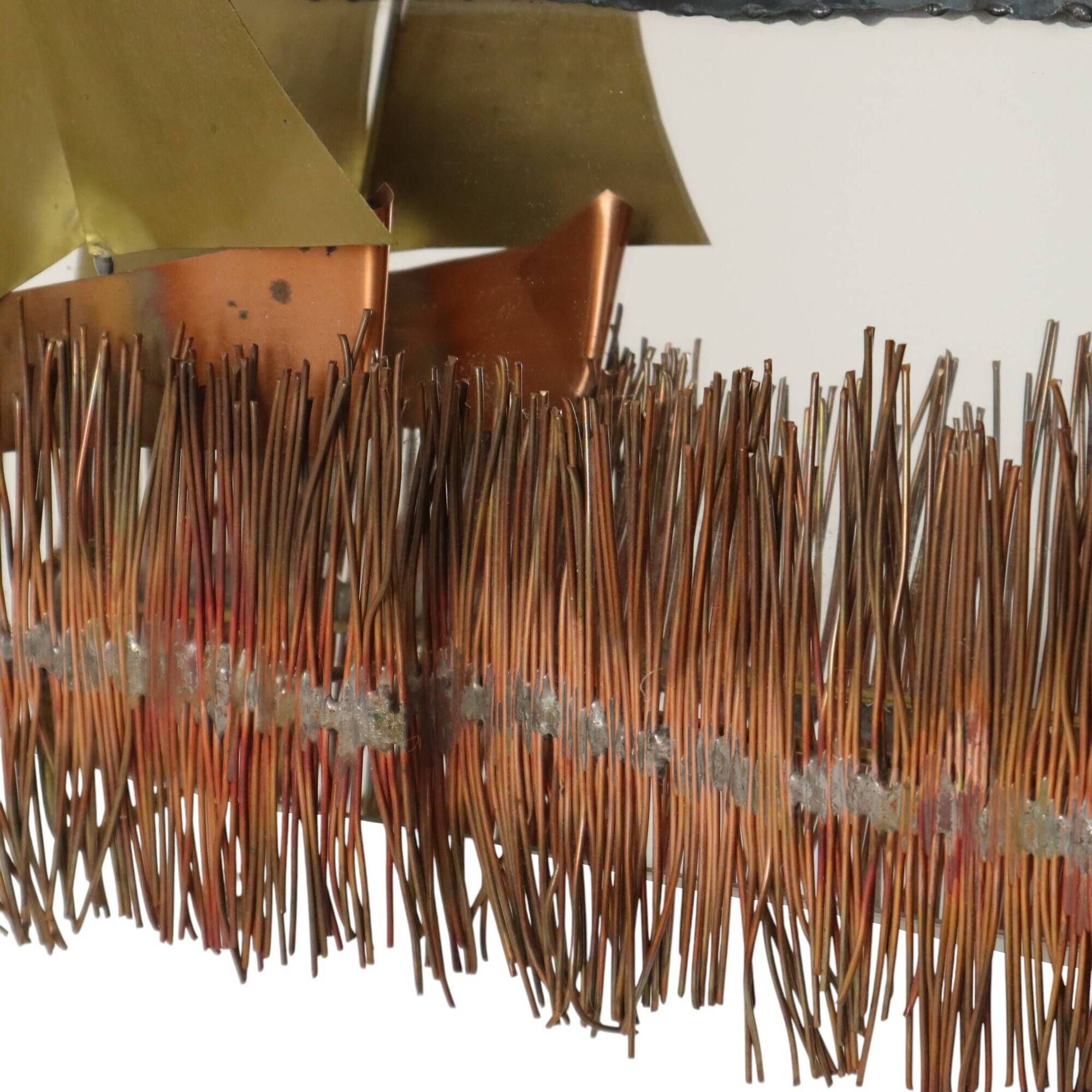 Copper and Brass Boat-Design Mirror by Daniel D’Haeseleer, 1970s