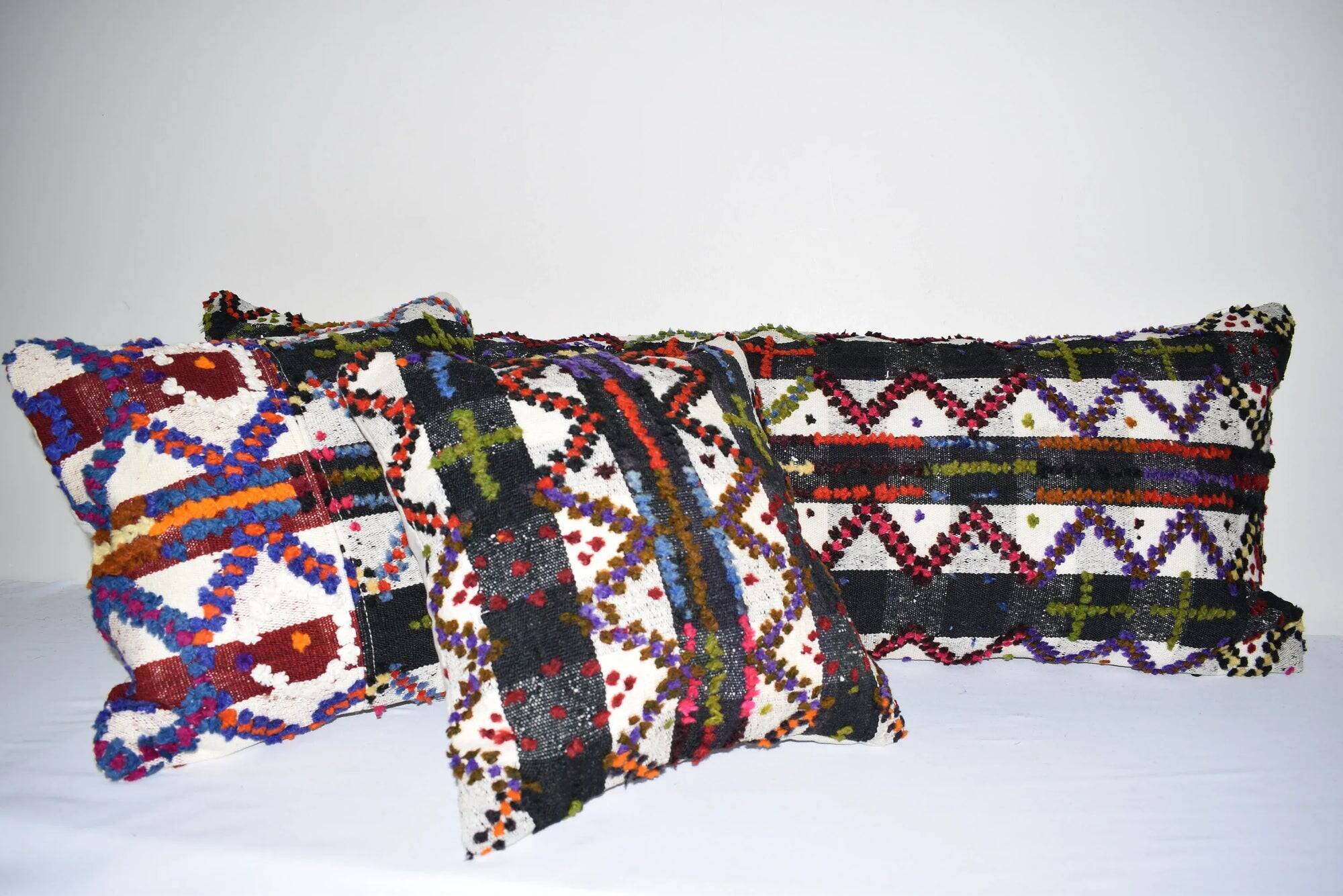 Set of 3 vintage kilim cushion covers 41x41 cm
