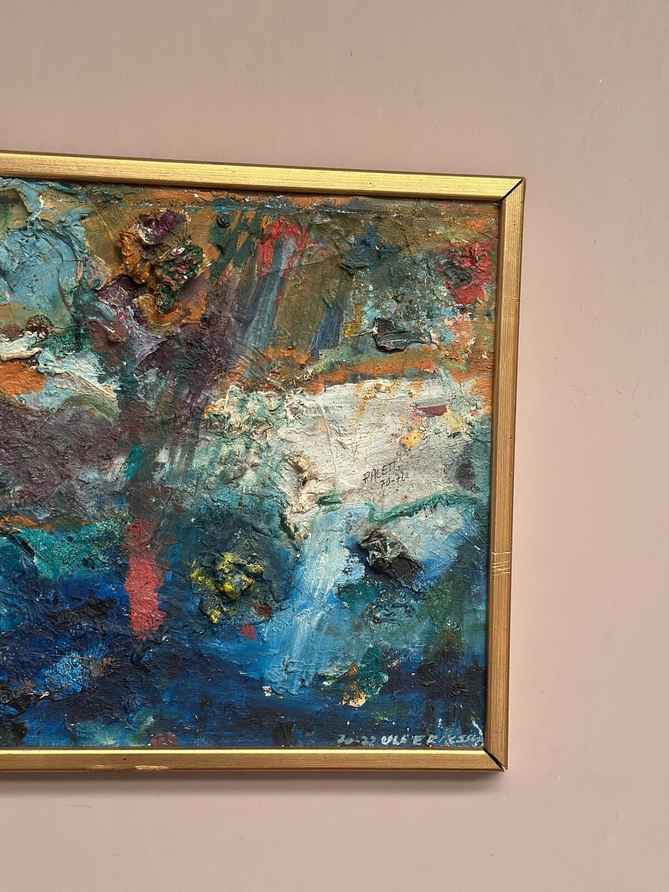 Original Swedish Oil on Panel – “Abstract Composition” by Ulf Eriksson