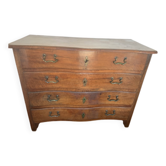 Antique curved commode in solid wood in the Louis XV style – 4 drawers