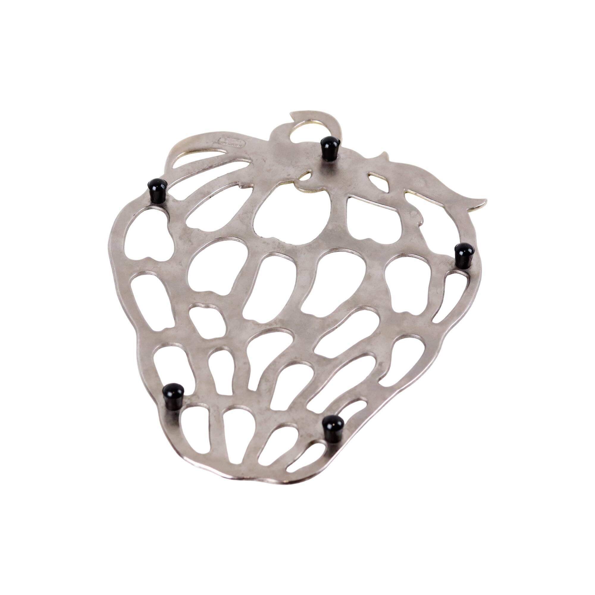 Coaster strawberry italy silver plated vintage ep zinc kitchen 27cm