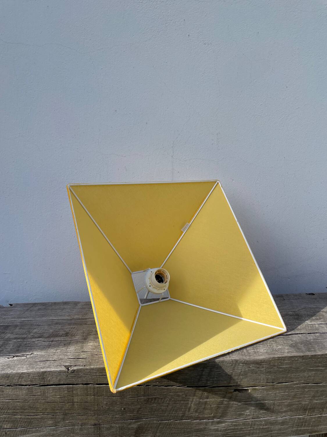 Yellow fabric pendant light 1990