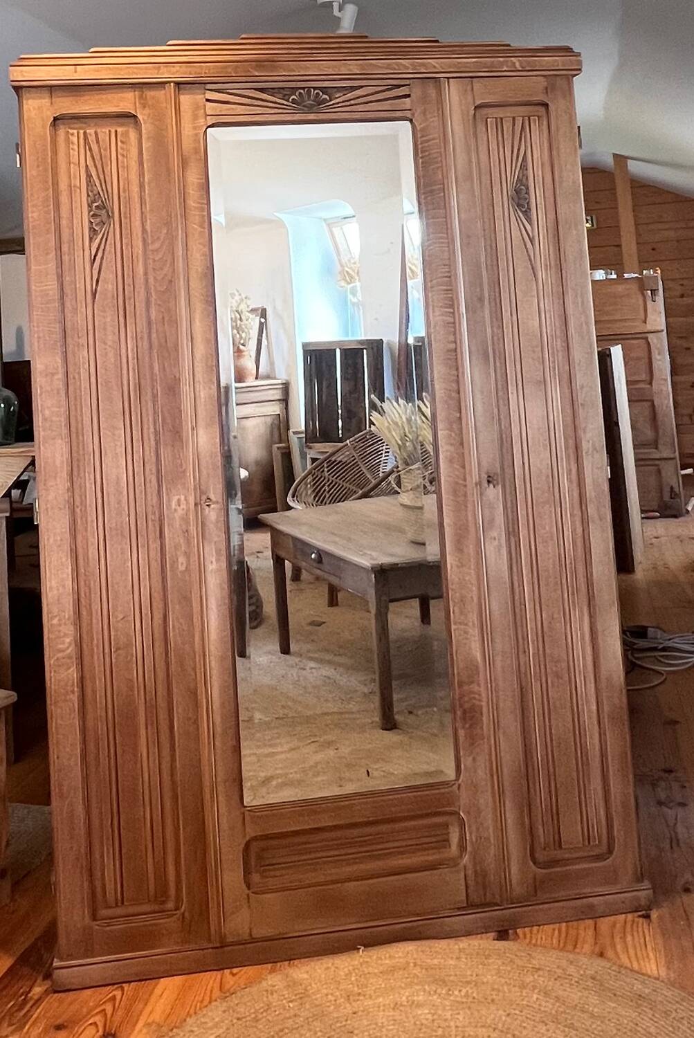 Antique solid oak wardrobe