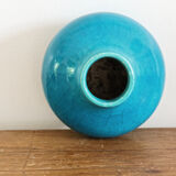 Glazed terracotta onion vase, signed
