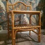 Tables chevet vintage rotin