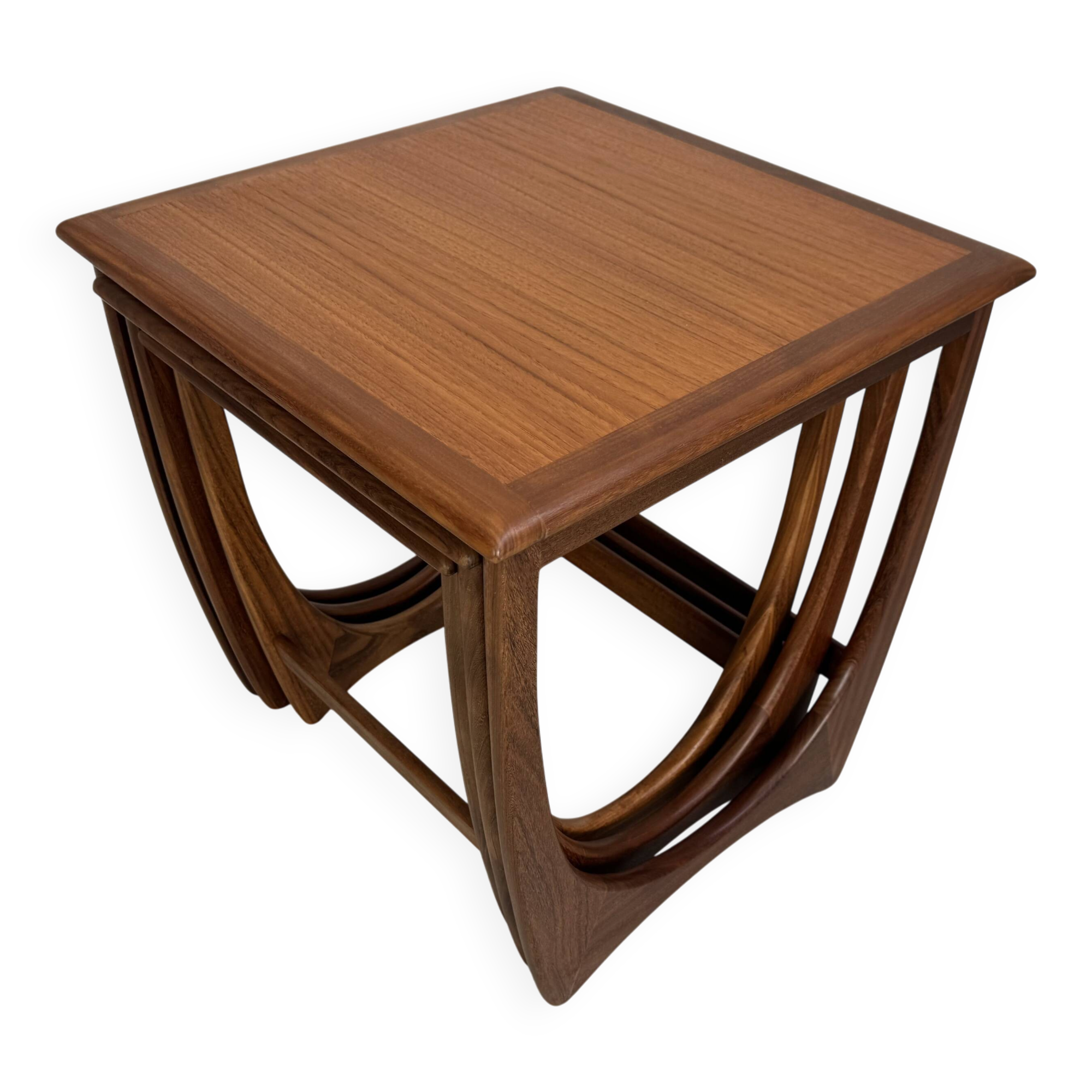Vintage G-Plan nesting table set designed by V. Wilkins in the 1960s.