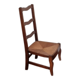 Chaise basse paillée
