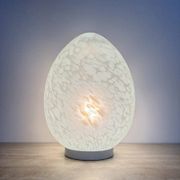 Mid-century large Domec France egg-shaped glass table lamp, 1970s