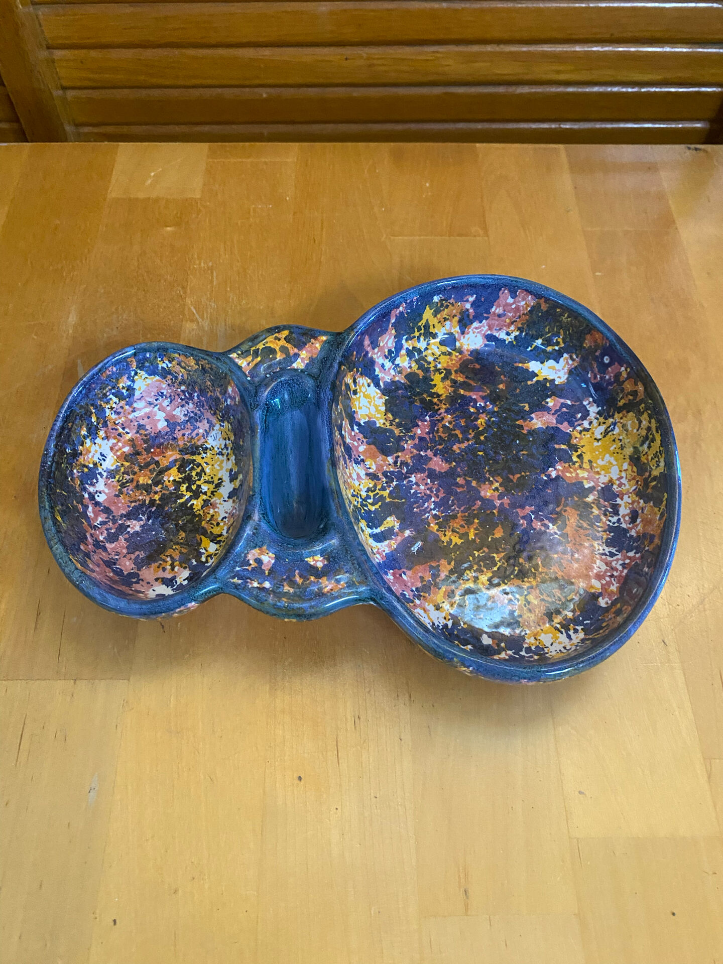 Mendiant Style Apéro Plate MORVAN Polychrome Ceramic Vintage #E131