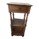 Wooden and marble bedside table
