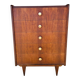 Commode haute vintage en chêne  à 5 tiroirs, circa 1950s