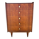 Commode haute vintage en chêne  à 5 tiroirs, circa 1950s