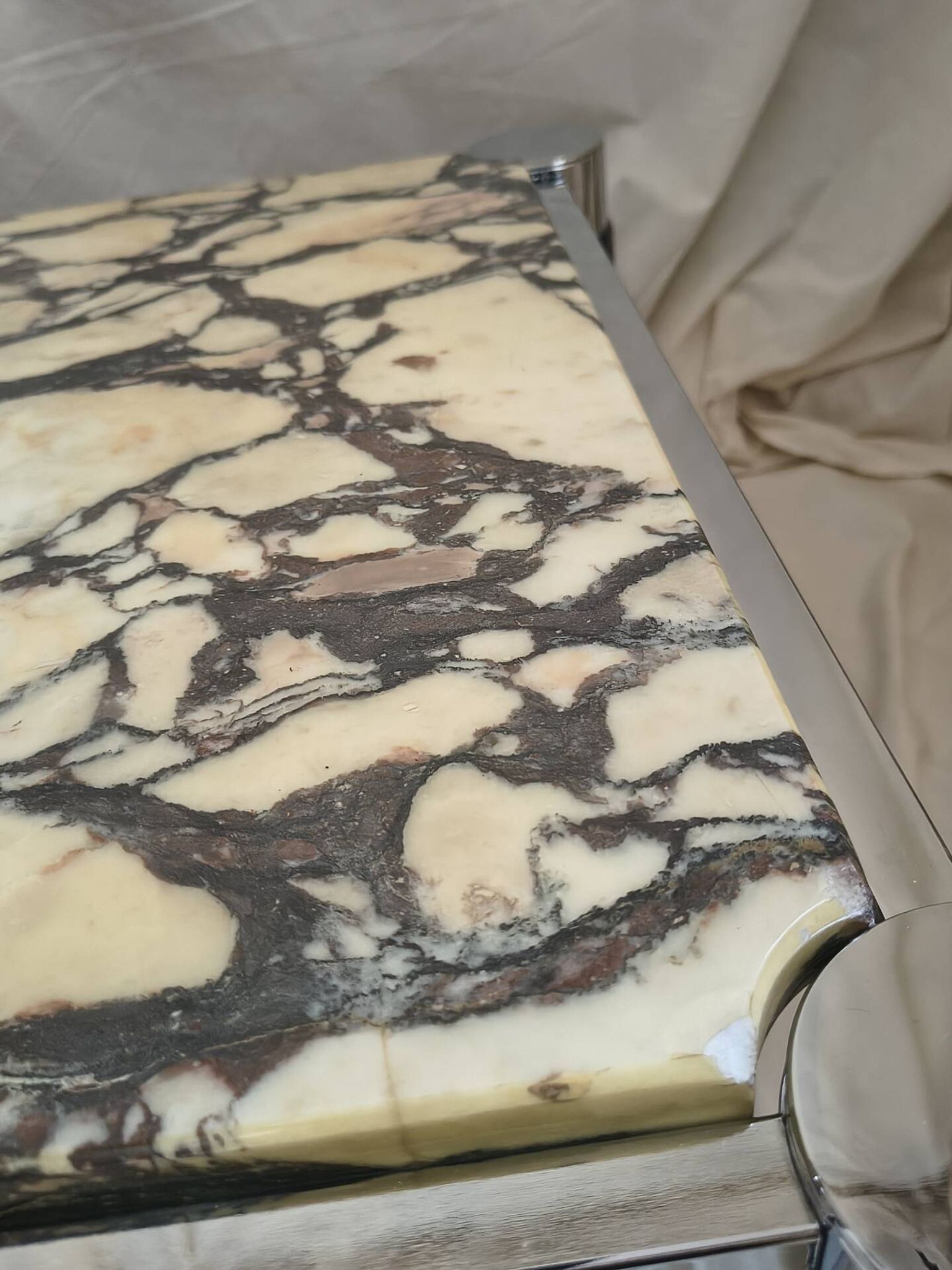 Calacatta marble coffee table from the late 1970s.