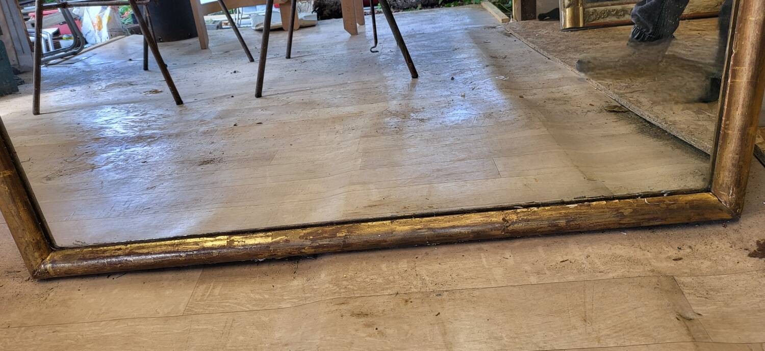Restored antique gilded mirror – large format