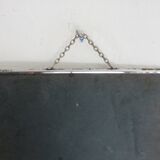 Antique large barber's mirror with chain, 1950s-60s