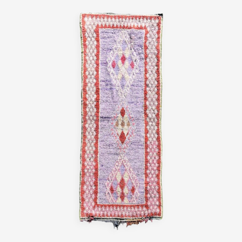 Tapis Berbere Marocain Boucherouite en coton, descente de lit, 110x290 cm