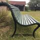 Wood and metal garden bench